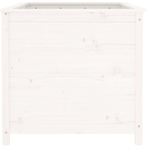  Povi&amp;scaron;ena vrtna gredica bijela 119,5x82,5x78 cm masivna borovina Slike
