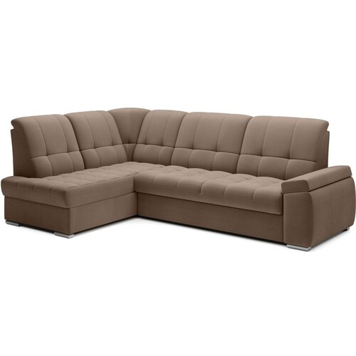 ELTAP Rjava žametna raztegljiva/s prostorom za shranjevanje kotna sedežna garnitura (levi kot/v obliki črke L) Sado – Cene