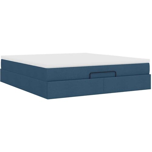 VidaXL Otomanski krevet s madracem plavi 180x200cm od tkanine Slike