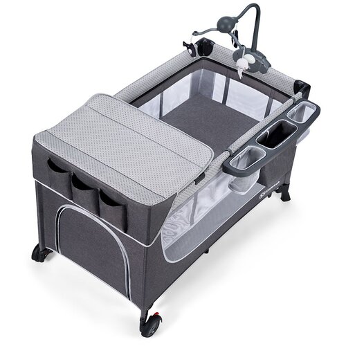 Kinderkraft prenosivi krevetac LEODY grey sa dodacima 113362 Cene