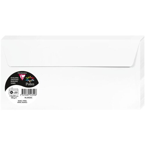 Clairefontaine kuverte Pollen 110x220mm 120gr bijele 1/20 Slike