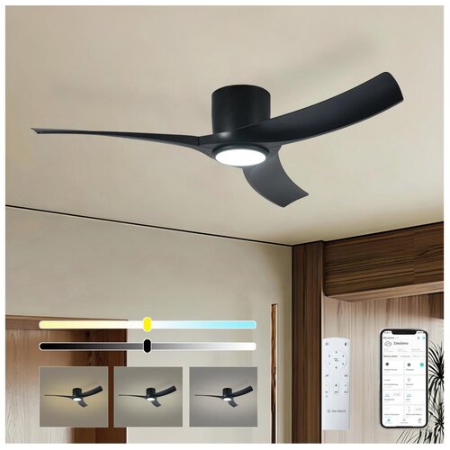  ZEVENTI - LED plafonski ventilator ORBITO LED/24W/230V Wi-Fi Tuya crni + daljinski upravljač Cene