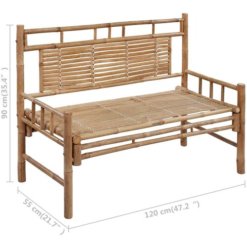  Klupa s jastukom 120 cm od bambusa Slike