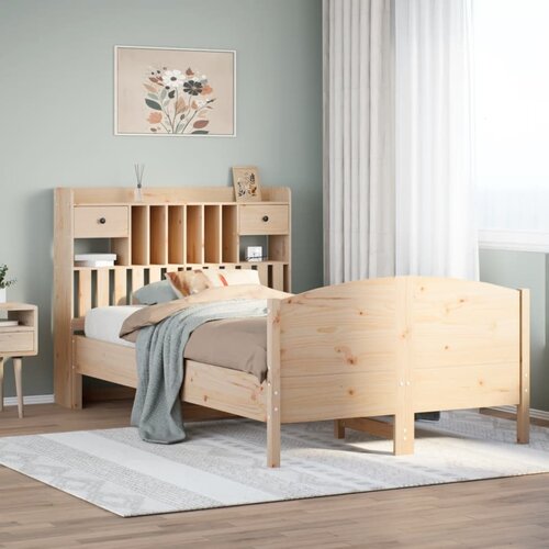vidaXL Krevet s regalom za knjige bez madraca 135x190 cm od borovine Cijene