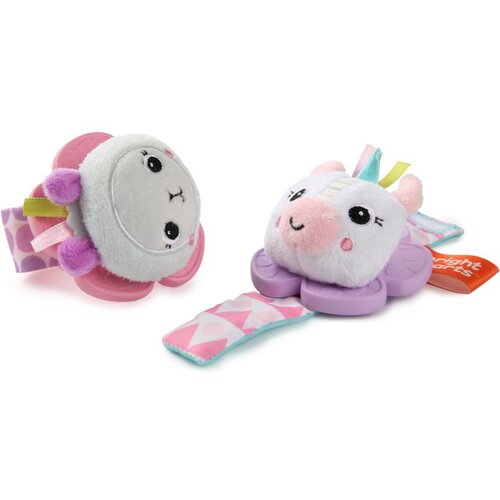 Bright Starts Wrist Pals Toy ropotuljica za na roko z grizljajočim delom Unicorn &amp;amp; Llama 0 m+ 2 kos Slike