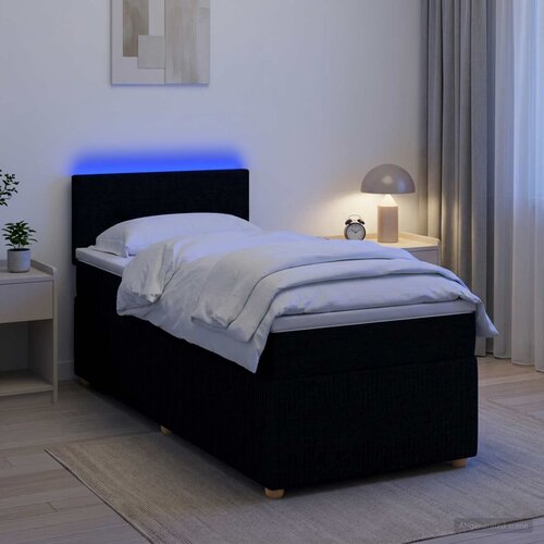  Boxspring krevet s madracem Crna 90 x 200 cm Tkanina Cene