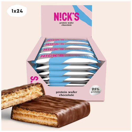 Nicks beljakovinski vafelj Chocolate 24 x 40g Slike