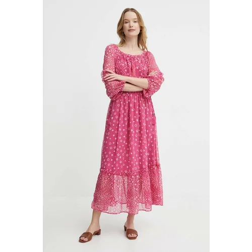 PepeJeans Obleka MARLENE roza barva, PL953469