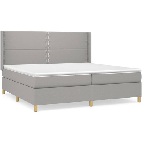 Maison Chic Box spring postelja - Vzmetna postelja z vzmetnico svetlo siva 200x200 cm blago SL841, (21910234) Cene