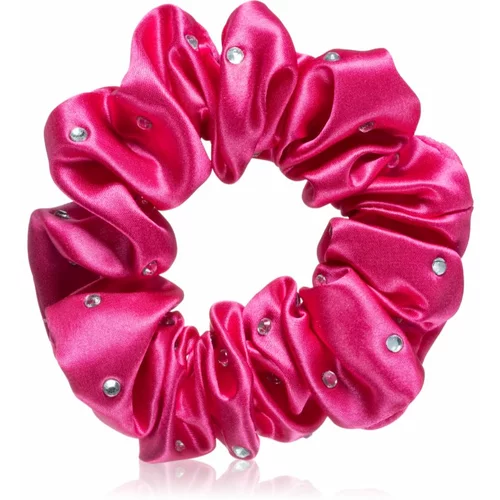 Crystallove Crystalized Silk Scrunchie svilena gumica za kosu boja Hot Pink 1 kom