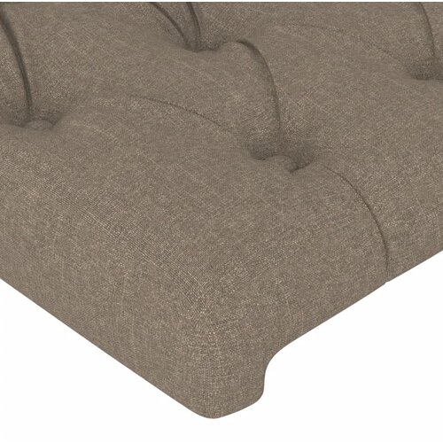  LED uzglavlje smeđesivo 93 x 16 x 118/128 cm od tkanine Slike