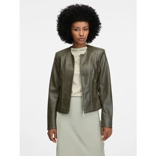 Orsay Khaki women's faux leather jacket - Women's