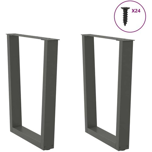 VidaXL Noge blagovaonskog stola V-oblika 2 kom antracit 60x(72-73,3)cm Slike