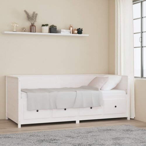  Dnevni ležaj bijeli 90 x 200 cm od masivne borovine Slike