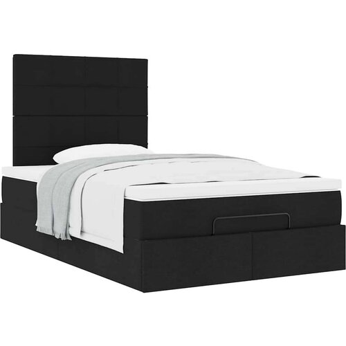 vidaXL Otomanski okvir kreveta s madracem crni 120x200cm od tkanine Cene
