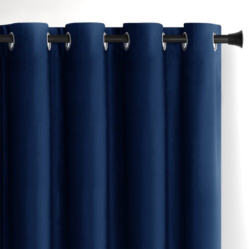 Restilo Temno modra žametna zavesa za delno zatemnitev 140x270 cm Eyelets &amp;ndash; Slike