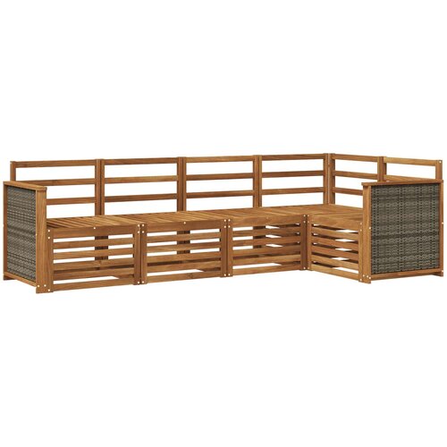  Sekcijska garnitura 4 pcs Prirodna Čvrsto drvo akacije Slike