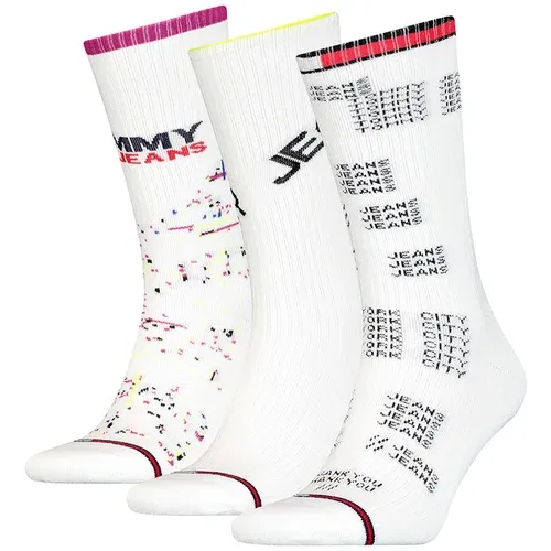 Tommy Hilfiger Jeans Socks - Tommy Jeans TH UNI TJ GIFTBOX 3P DISRUPTIVE White Tommy Hilfiger Jeans Socks - Tommy Jeans TH UNI TJ GIFTBOX 3P DISRUPTIVE White