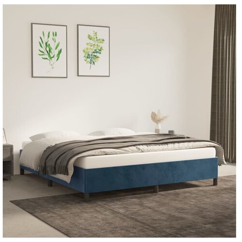  Posteljni okvir temno moder 160x200 cm žamet Cene
