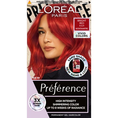 Loreal Preference Vivids 8.624 Bright Red boja za kosu Slike