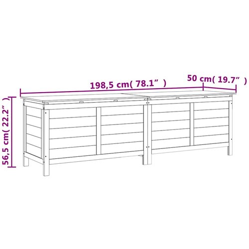  Vrtna kutija za pohranu bijela 198,5x50x56,5cm masivna jelovina Slike
