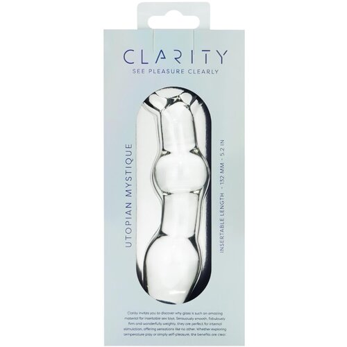 Clarity Utopian Mystique - analni dildo od rebrastog stakla (prozirno) Slike