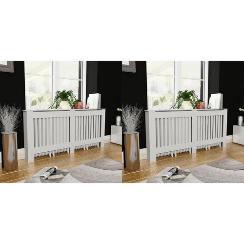  Pokrovi za radijator 2 kom bijeli mdf 172 cm Slike
