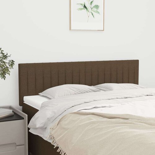  Posteljno vzglavje 2 kosa temno rjavo 72x5x78/88 cm blago, (20933093) Cene
