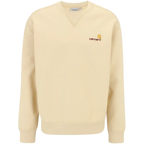 Carhartt WIP Sweater majica 'American Script' čokolada / cappuccino / tamo žuta