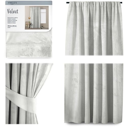Restilo Bela žametna zavesa AmeliaHome Velvety, 245 x 140 cm Slike