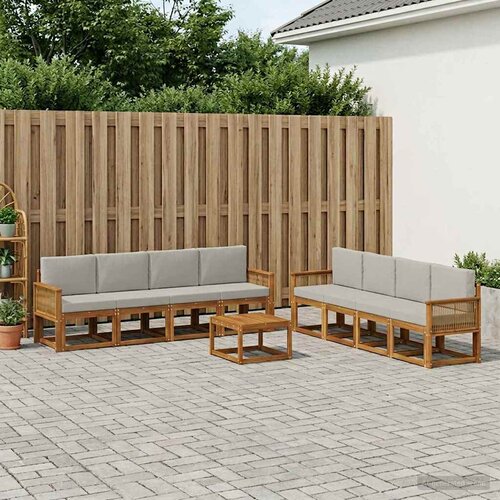  Set vanjskih sofa 9 pcs Prirodna i svjetlosiva Poliester Cene