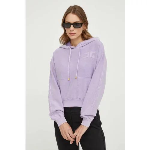 Elisabetta Franchi Bombažen pulover vijolična barva