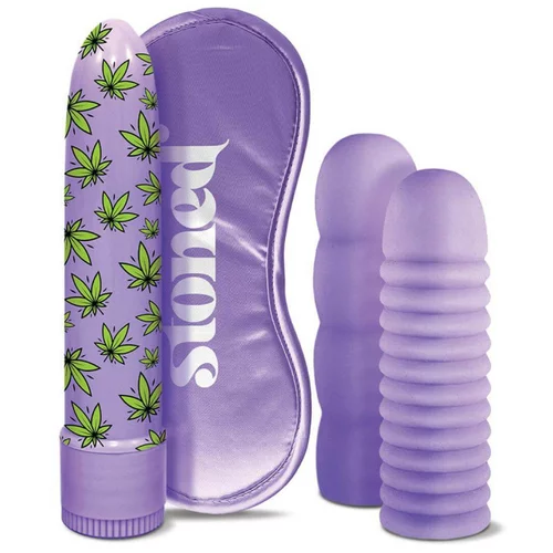 Global Novelties Stoner Bonga Bunga - komplet vibratorjev za drog (4 deli) - vijolična