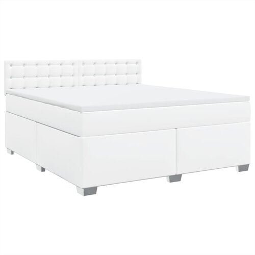 Maison Chic Box spring postelja - Vzmetna postelja z vzmetnico bela 180x200 cm umetno usnje SL17431, (21895166) Cene
