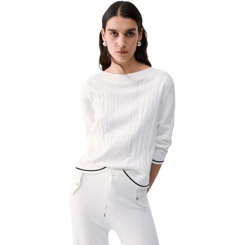 Liu Jo Puloverji ECS MAGLIA CHIUSA TF6189 MS63L Bela Slike