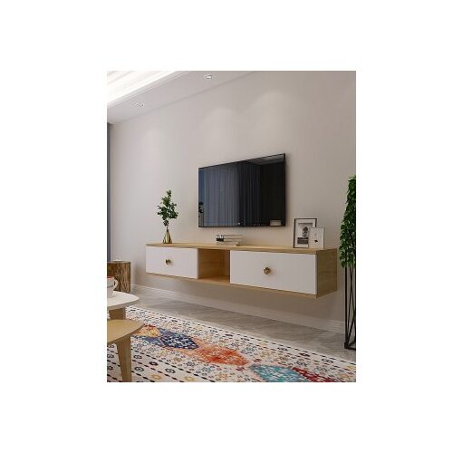 Hanah home tv polica zuzu 150 sapphire oak white Slike