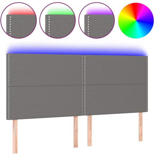 Maison Chic led posteljno vzglavje - vzglavna omarica - nočna omarica temno sivo 180x5x118/128 cm blago, (21711118) Cene