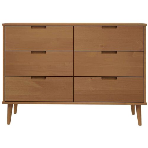 VidaXL Predalnik MOLDE rjav 113x40x80 cm trdna borovina Slike