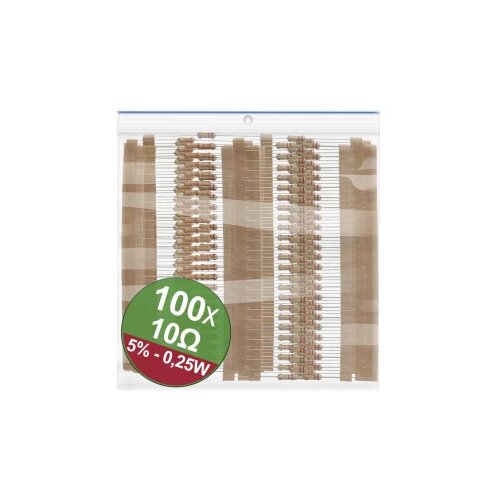 Quadrios 22P062 komplet ugljenoslojnih otpora 10 Ω aksijalno ožičen 0.25 W 5 % 1 Set Slike