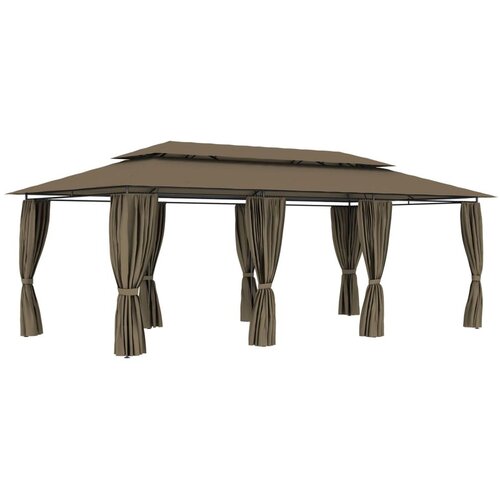  Paviljon z zavesami 600x298x270 cm taupe 180 g/m&amp;sup2;, (20609953) Slike