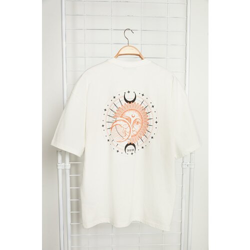 Trendyol T-Shirt - Ecru - Oversize Cene