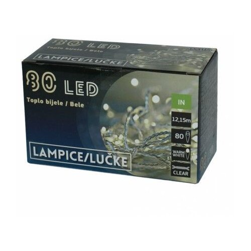  Lučke, 80 LED, bele,bat., (20824746) Cene