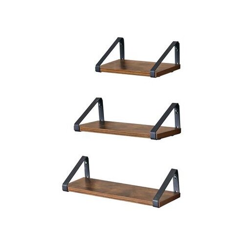 Modern Home komplet 3 lesenih visecih stenskih polic LWS33BX Slike