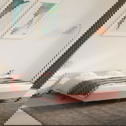 vidaXL Okvir za krevet s uzglavljem ružičasti 140x200 cm baršunasti Cijene