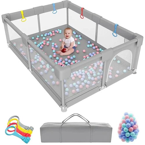  180x120x68cm Ogradica za bebe sa lopticama i rukohvatima Cene