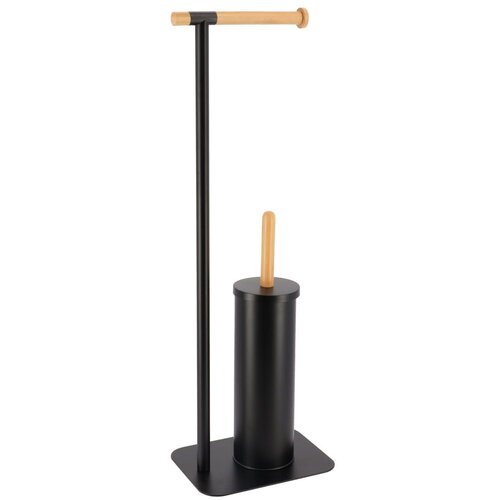 Tendance držač toalet papira i wc četka 22X16X69,5CM metal/bambus crna Cene