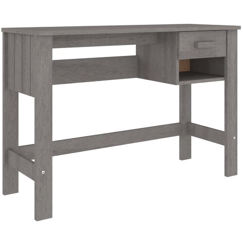 Maison Chic Pisalna miza - pisarniška miza - Računalniška miza HAMAR svetlo siva 110x40x75 cm trdna borovina, (21785573) Cene