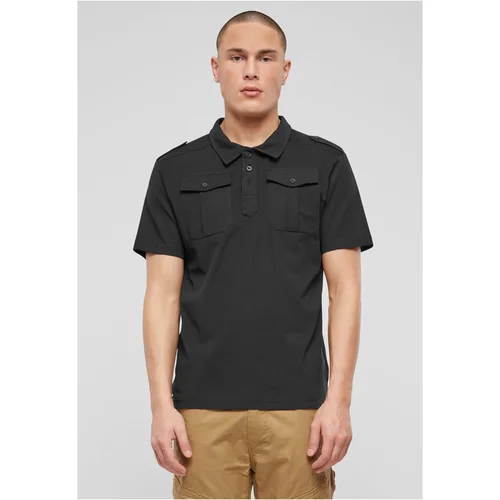 Brandit Jersey Jon Polo Shirt with Half Sleeve Black