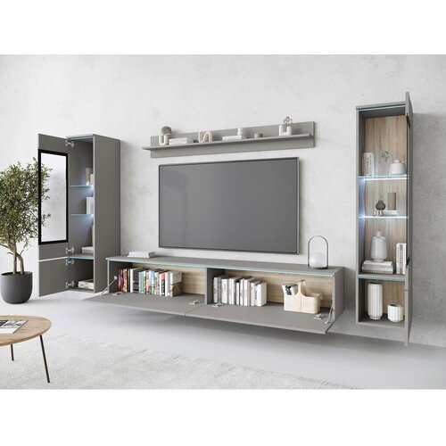 XXXL Dnevni Regal Vera I, Siva Z Osvetlitvijo, 4-Delni Slike