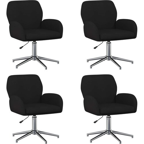 VidaXL Vrteči pisarni&amp;scaron;ki stoli 4 kos 54 x 58 x 90 cm Črna Blago, (5000302343) Slike